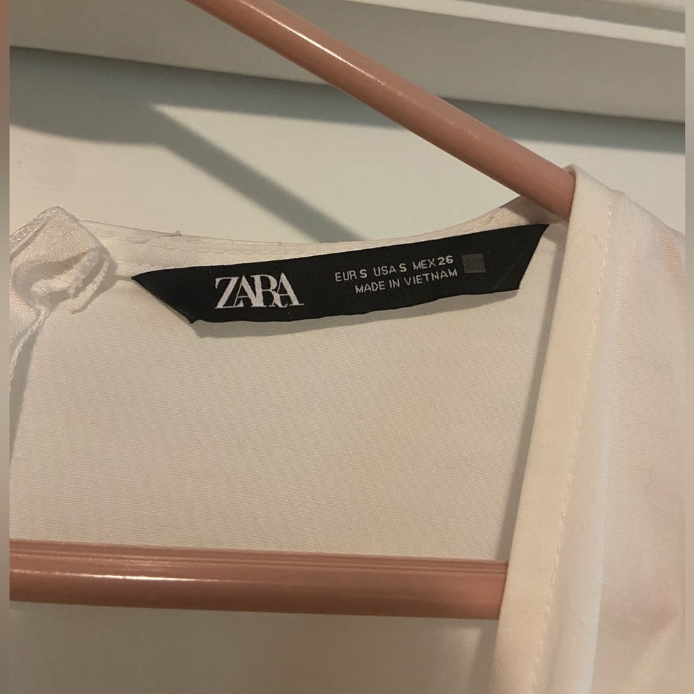Zara White Ruffle Dress - Picture 3 of 4